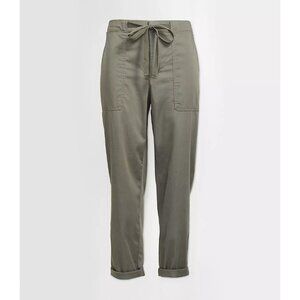 Lou & Grey For Loft Womens Cosmic Autumn Olive Pants Casual Tie-Waist Size Small